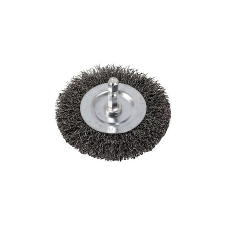 A E S Industries 3in Wire Wheel with 1/4in Shank - Coarse Wire 1862